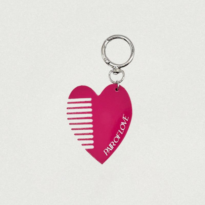 VALENTINE HEART BRUSH KEYRING (PINK)