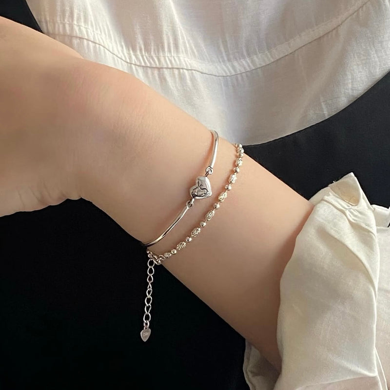 Heart initial bangle