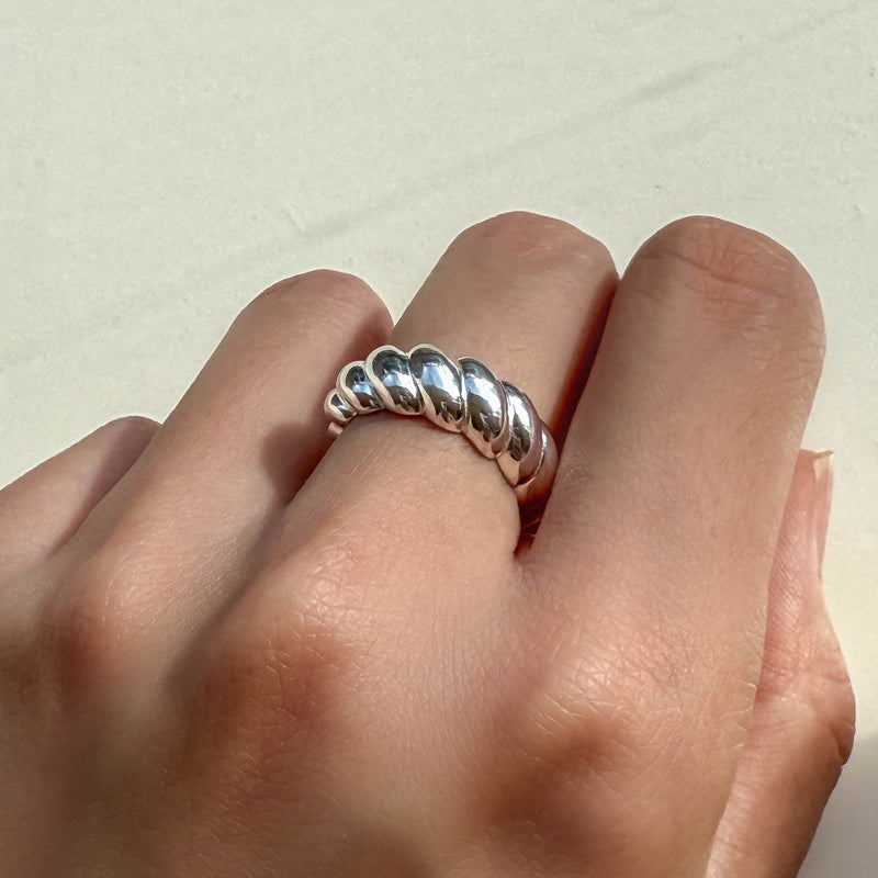 Silver Croissant Open Ring