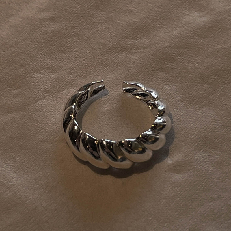 Silver Croissant Open Ring