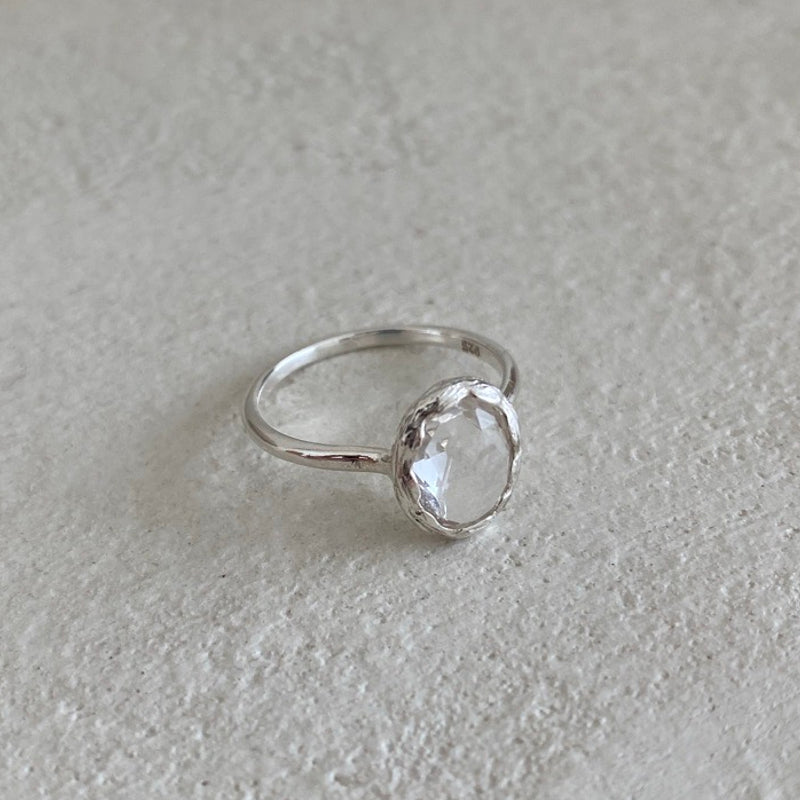 Clear quartz ring
