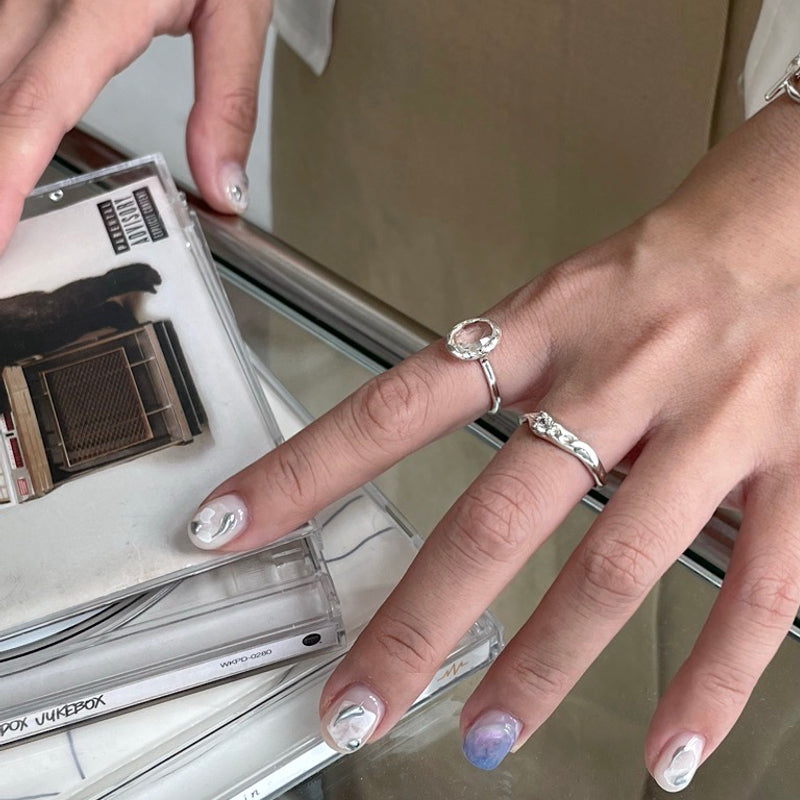Clear quartz ring
