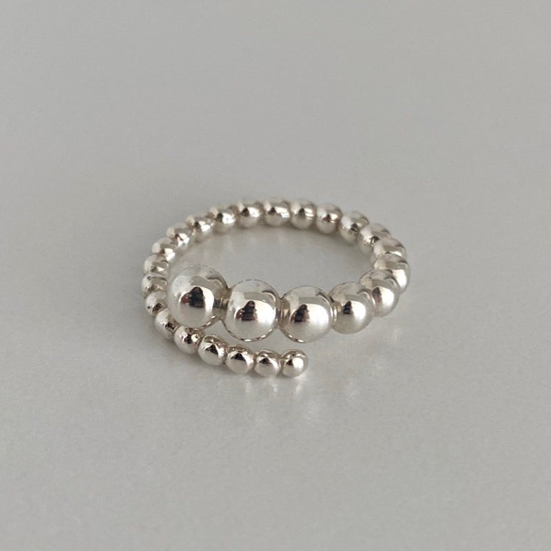 Dot silver ball ring (Sterling Silver)