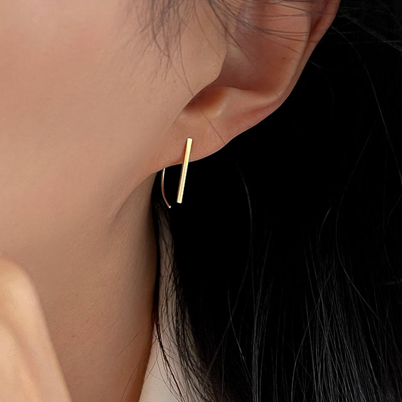 K14 ハーフムーン スティック ピアス / 14K Half Moon Stick Earrings ...