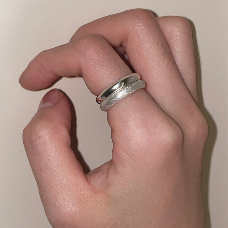 (remove duplicates) Texture ring set (2 pieces)