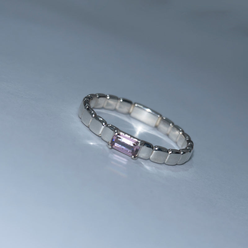 PRONG GLASS BRICK RING