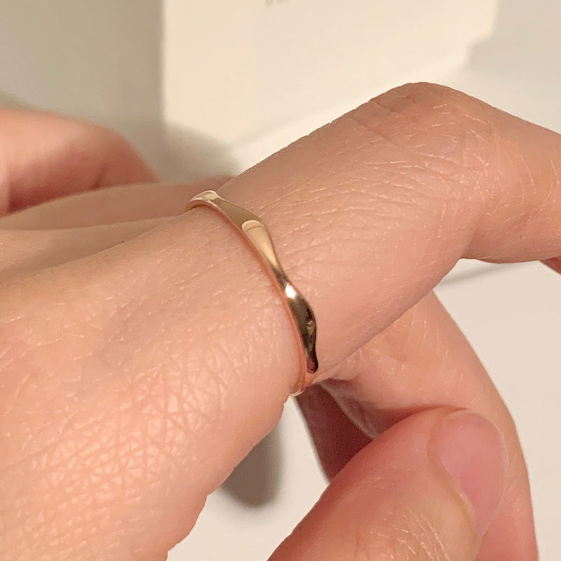 K14 K18 シーリング ウェーブ リング / 14K 18K Sealing Wave Ring