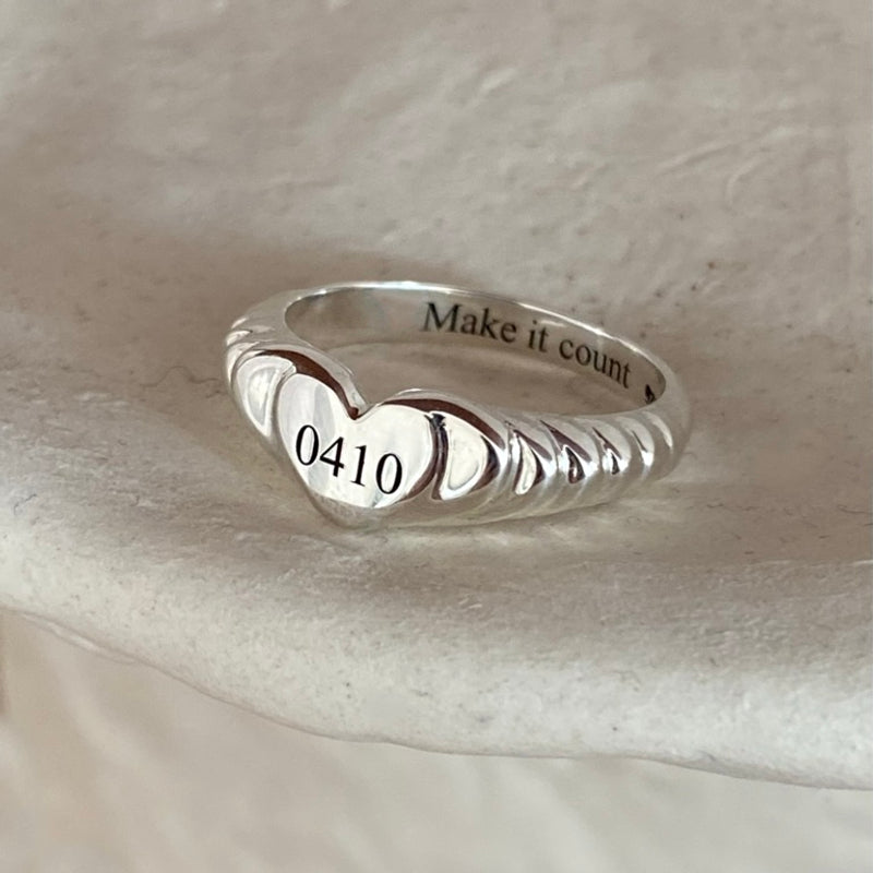 Signature heart ring (engraved)