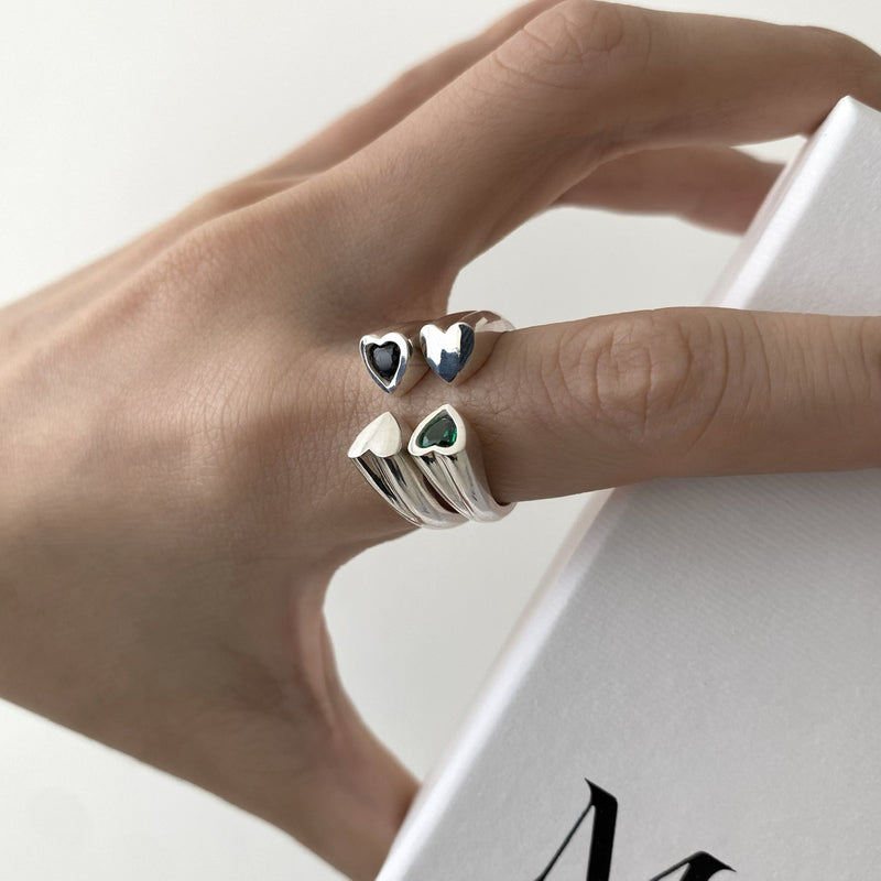 Twinkle heart ring heart cubic ring