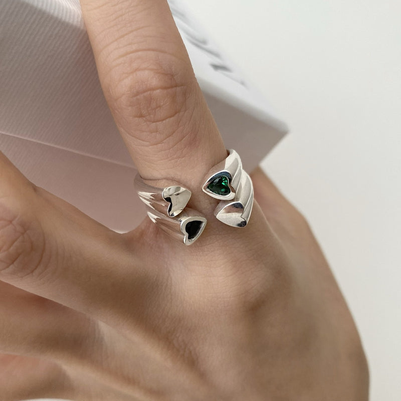 Twinkle heart ring heart cubic ring