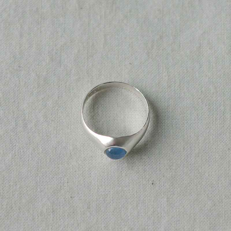 Sole ring _ sky blue gemstone (blue agate)