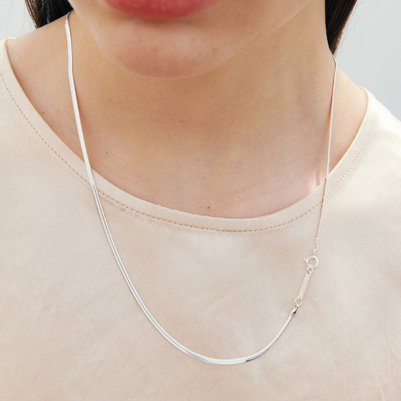 フラット ソワール ネックレス：シルバー (LONG VER.) / FLAT SOIR NECKLACE (SILVER)(LONG – amondz