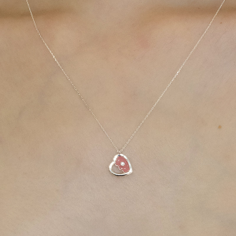 floating heart necklace