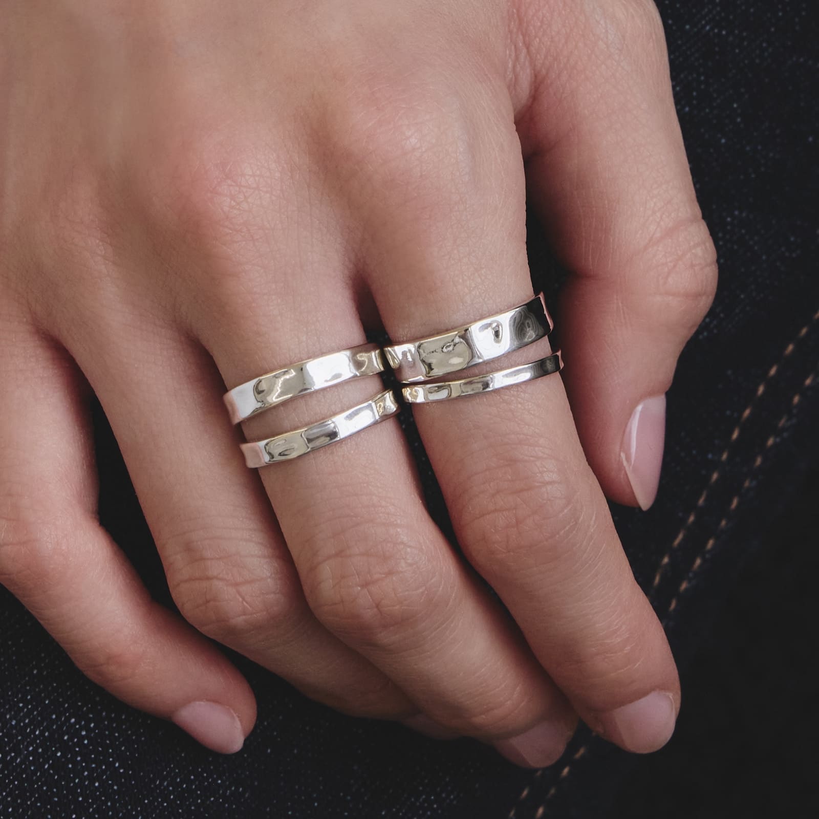シルバー メルティング フラット リング / Silver Melting Flat Ring