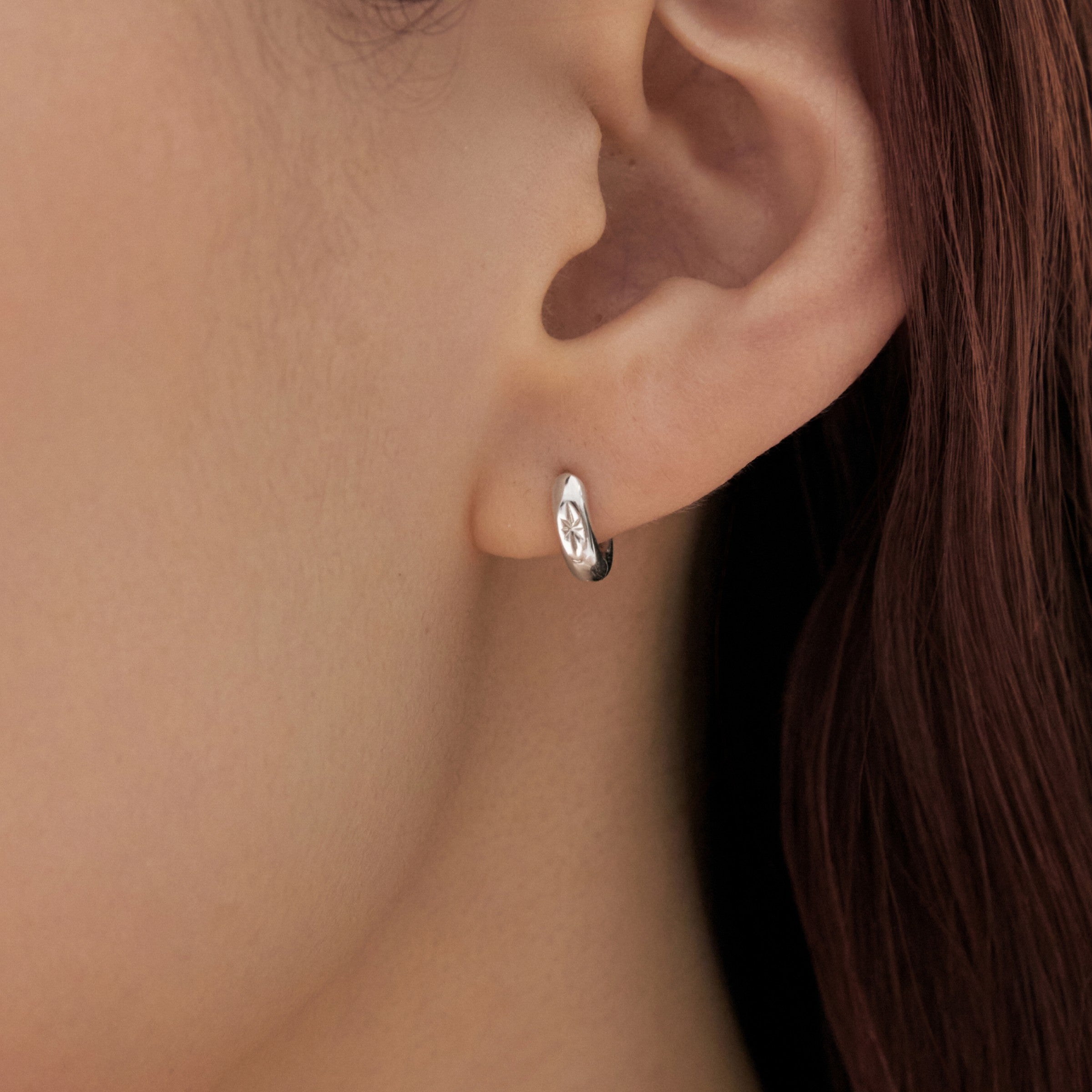 シルバースターセッティングウィアモンズワンタッチイヤリング / SIilver Star setting One-Touch Earrings