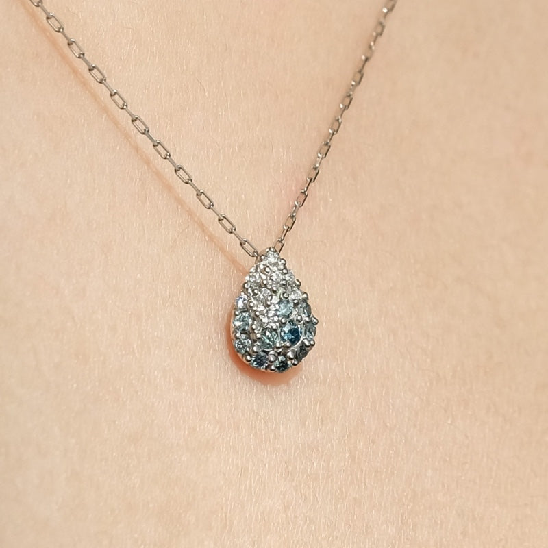 アイスブルー ダイヤ しずく ネックレス / Ice Blue Diamond Waterdrop Necklace | アモンズ – amondz