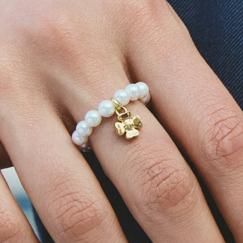 SCOUT クローバー パール ビーズ シルバー リング / SCOUT CLOVER PEARL BEADS SILVER RING