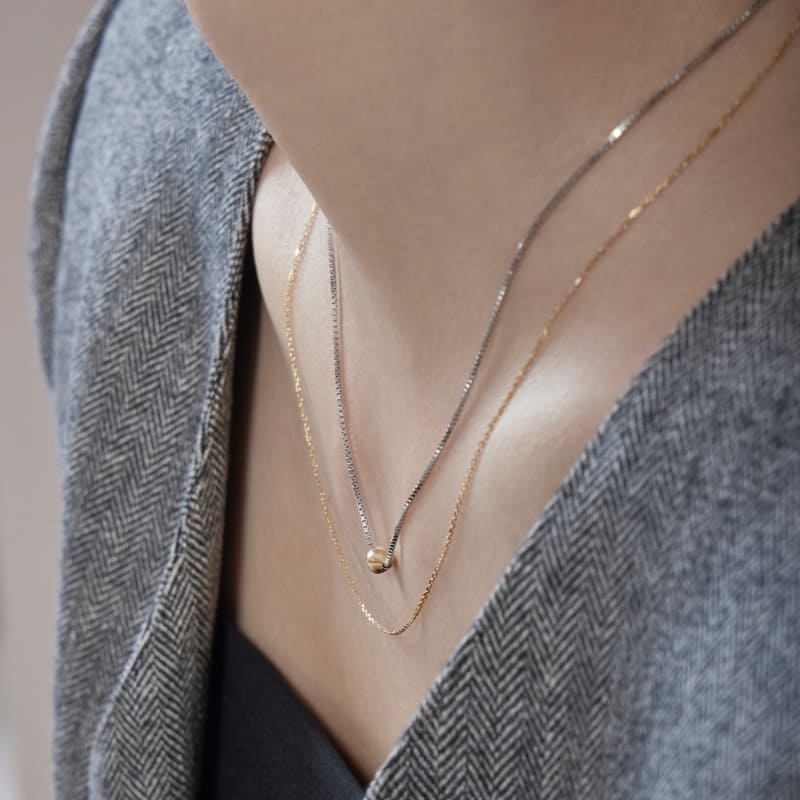 シルバー ラフ シェイプ 2ライン ネックレス / Silver Rough Shape Two-Line Necklace