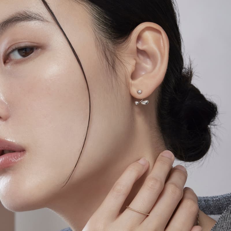シルバー ラフ シェイプ 2Way ネックレス / Silver Rough Shape Two-Way Earrings