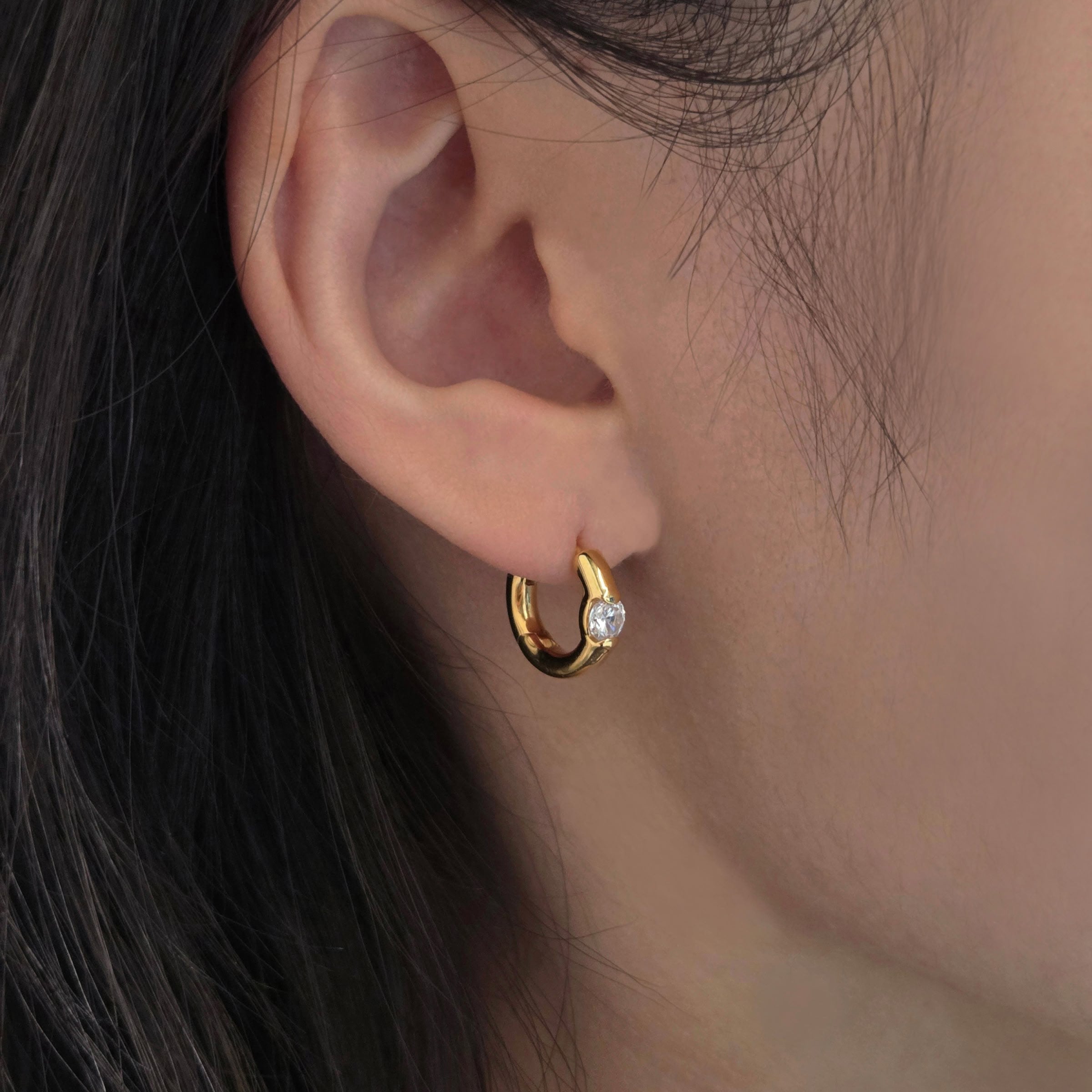 Silver Classic Stone Volume Piercings(Pair)