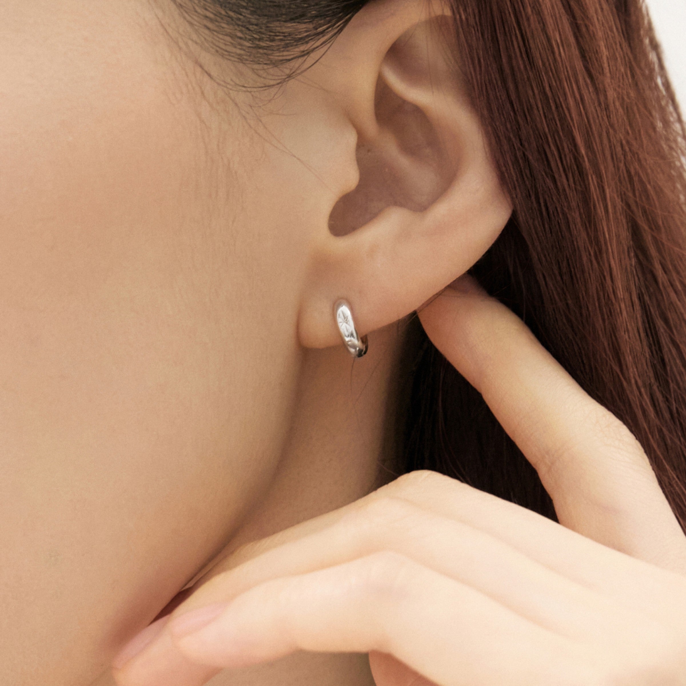 シルバースターセッティングウィアモンズワンタッチイヤリング / SIilver Star setting One-Touch Earrings