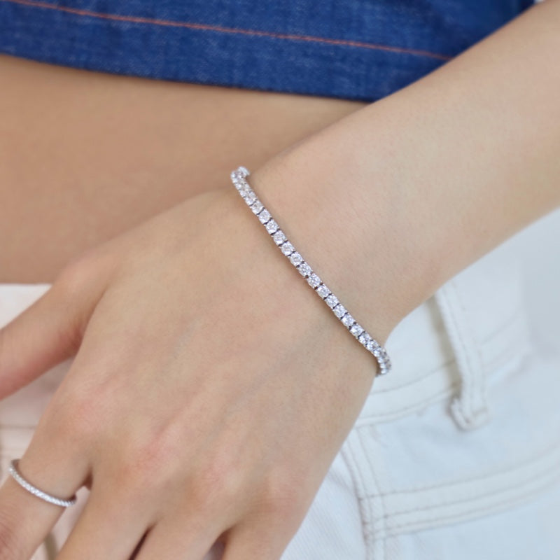 Silver Prong Tennis Bracelet