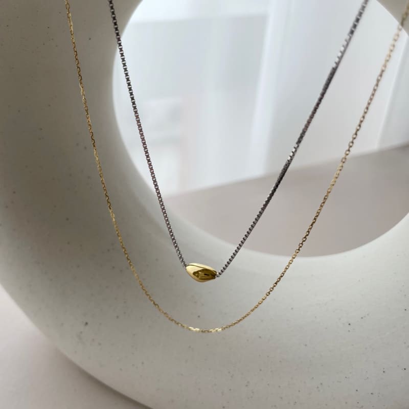 シルバー ラフ シェイプ 2ライン ネックレス / Silver Rough Shape Two-Line Necklace