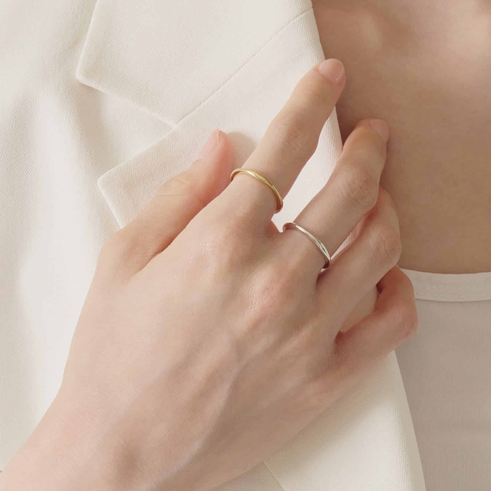 シルバー シンプル ウェーブ リング / Silver Simple Wave Ring (yellow gold only)