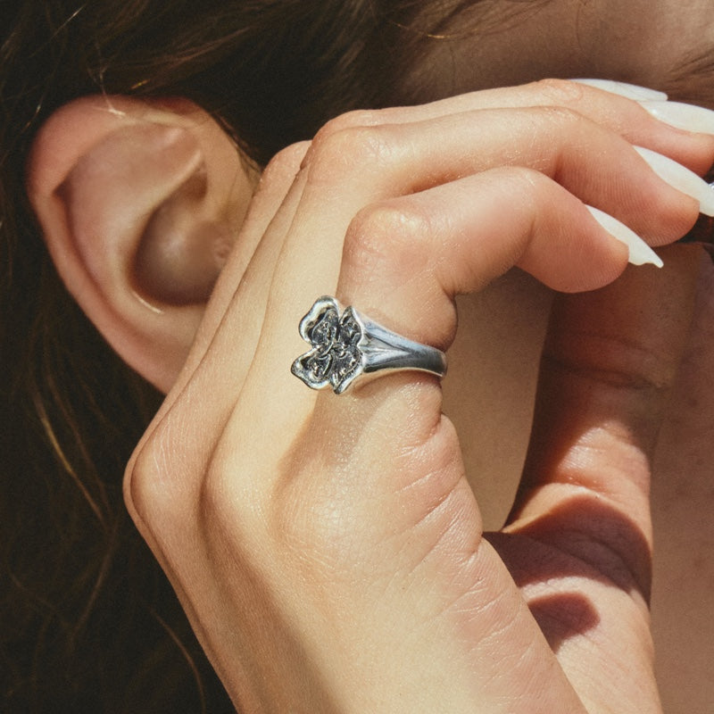 SCOUT クローバー ドローイング シルバー ピンキーリング / SCOUT CLOVER DRAWING SILVER PINKY RING