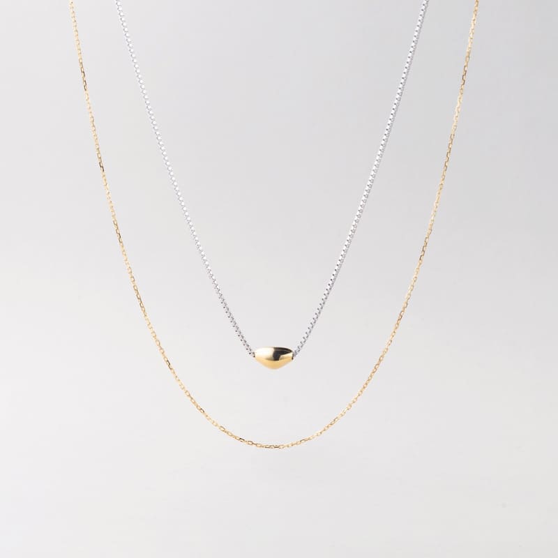 シルバー ラフ シェイプ 2ライン ネックレス / Silver Rough Shape Two-Line Necklace