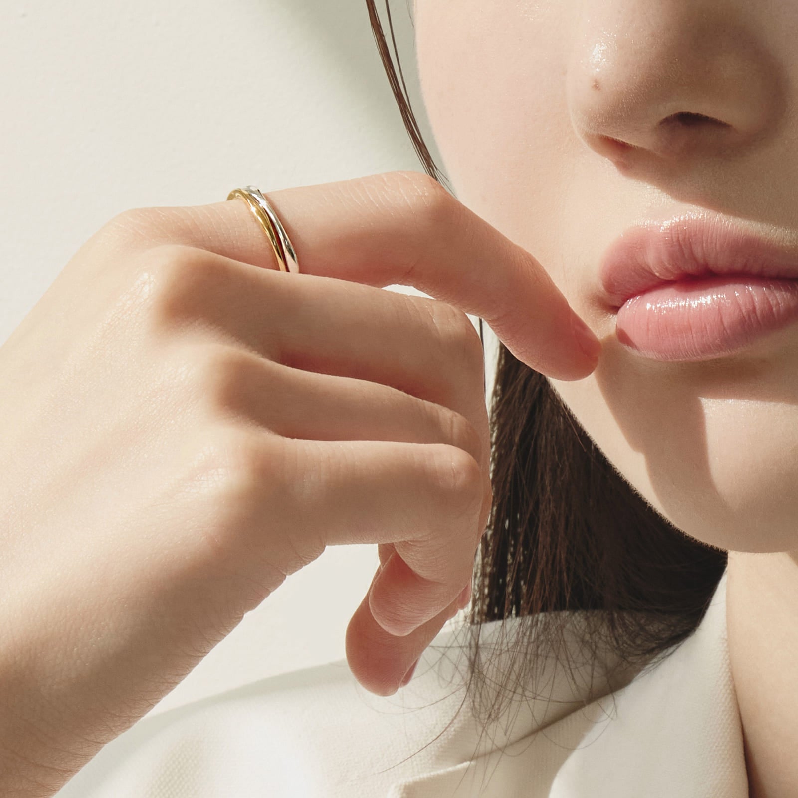 シルバー シンプル ウェーブ リング / Silver Simple Wave Ring (yellow gold only)