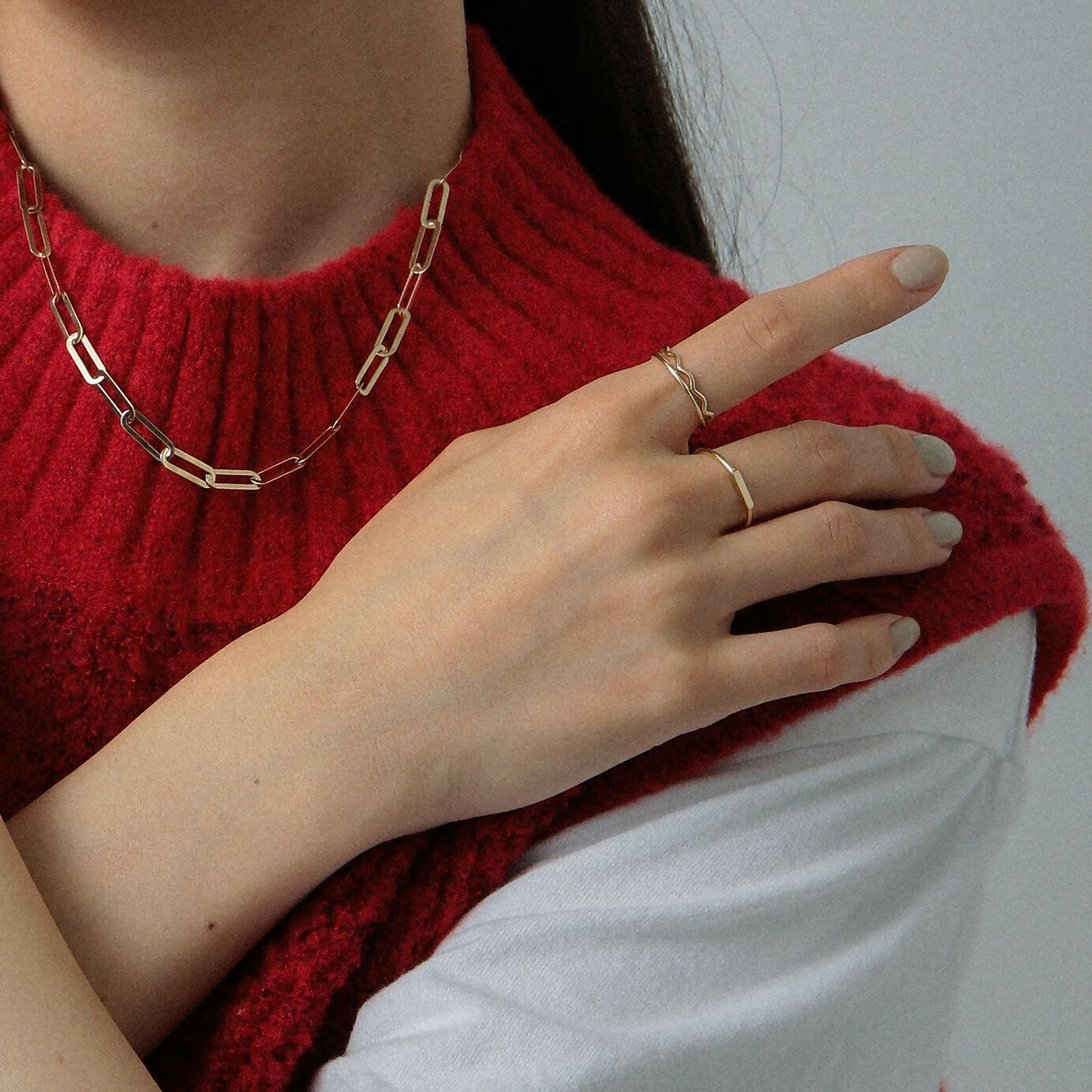 K10 レクタングル スキンリング:イエロー / 10K rectangle skin ring - yellow