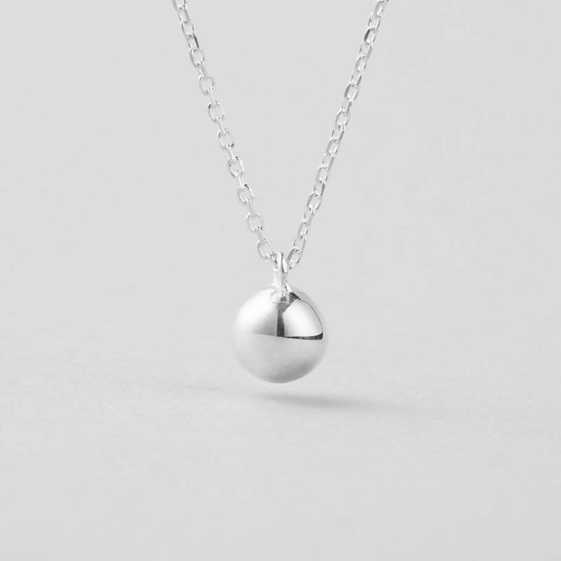 シルバー ベーシック ボール ペンダント ネックレス / Silver Basic Ball Pendant Necklace