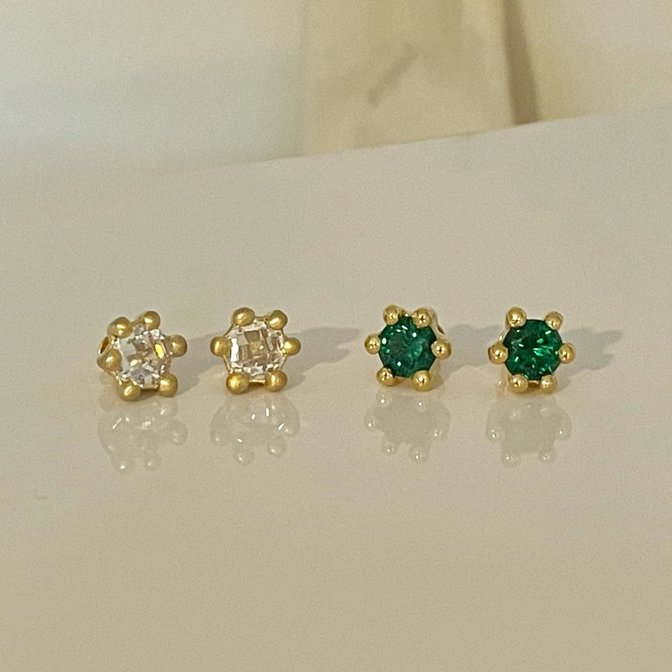 マッシュルーム ピアス:グリーン / mushroom earrings (Green)