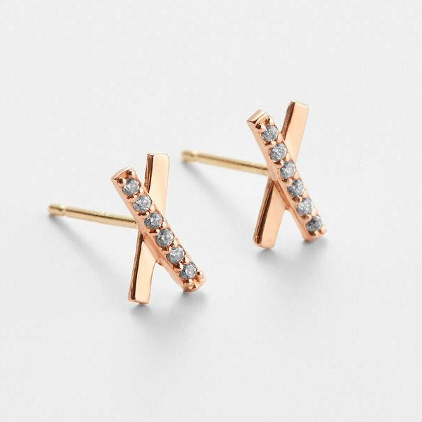 K14 ゴールド X スティック ピアス / 14K X Stick Earrings