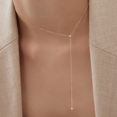 K14 Slide Ball Necklace / 14K Slide Ball Necklace