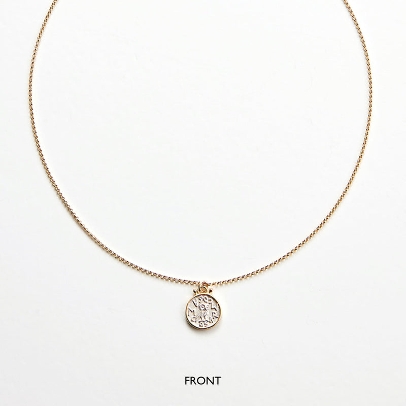 RE-CO'DE ダブル オウル コイン シルバー ネックレス:スモール / RE-CO'DE DOUBLE OWL COIN SILVER NECKLACE - SMALL