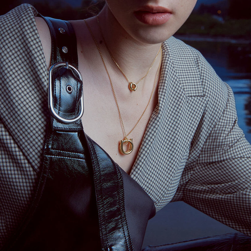 Shape6 スプリット MU シルバー ネックレス:イエロー / SHAPE6 SPLIT MU SILVER NECKLACE - YELLOW