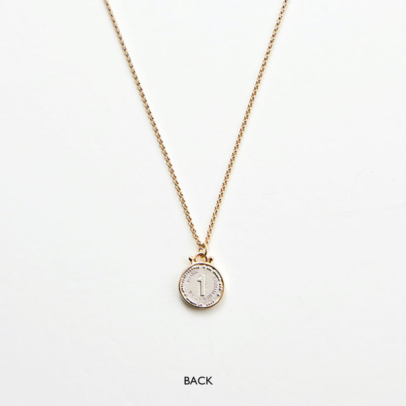 RE-CO'DE ダブル オウル コイン シルバー ネックレス:スモール / RE-CO'DE DOUBLE OWL COIN SILVER NECKLACE - SMALL