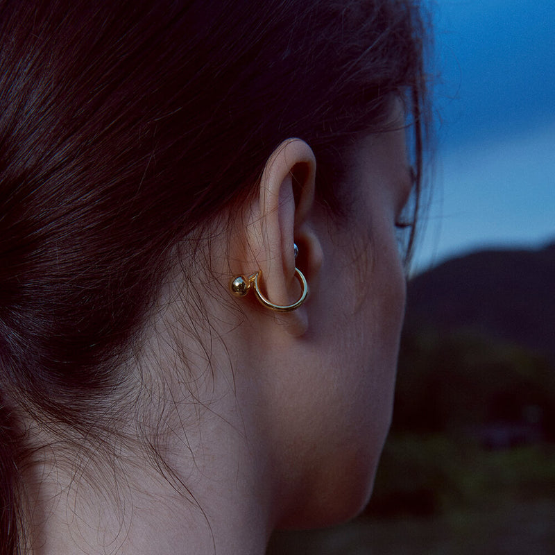 Shape6 コンビ ボール ラージ シルバー イヤーカフ / SHAPE6 COMBI BALL LARGE SILVER EARCUFF