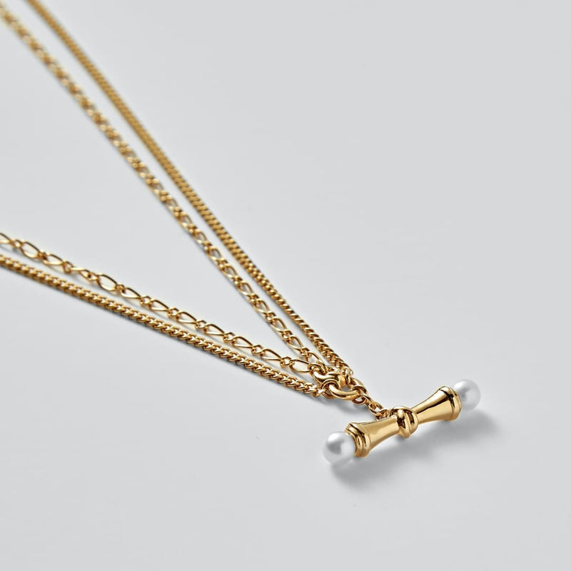 AVIROD ダブルネス クロスバー パール ネックレス / AVIROD DOUBLENESS CROSSBAR PEARL NECKLACE