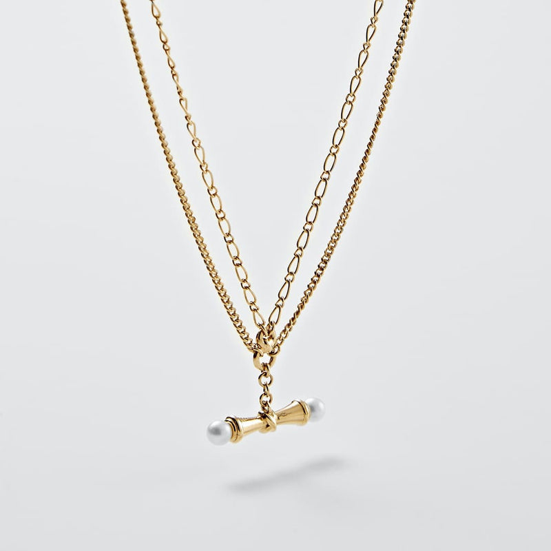 AVIROD ダブルネス クロスバー パール ネックレス / AVIROD DOUBLENESS CROSSBAR PEARL NECKLACE