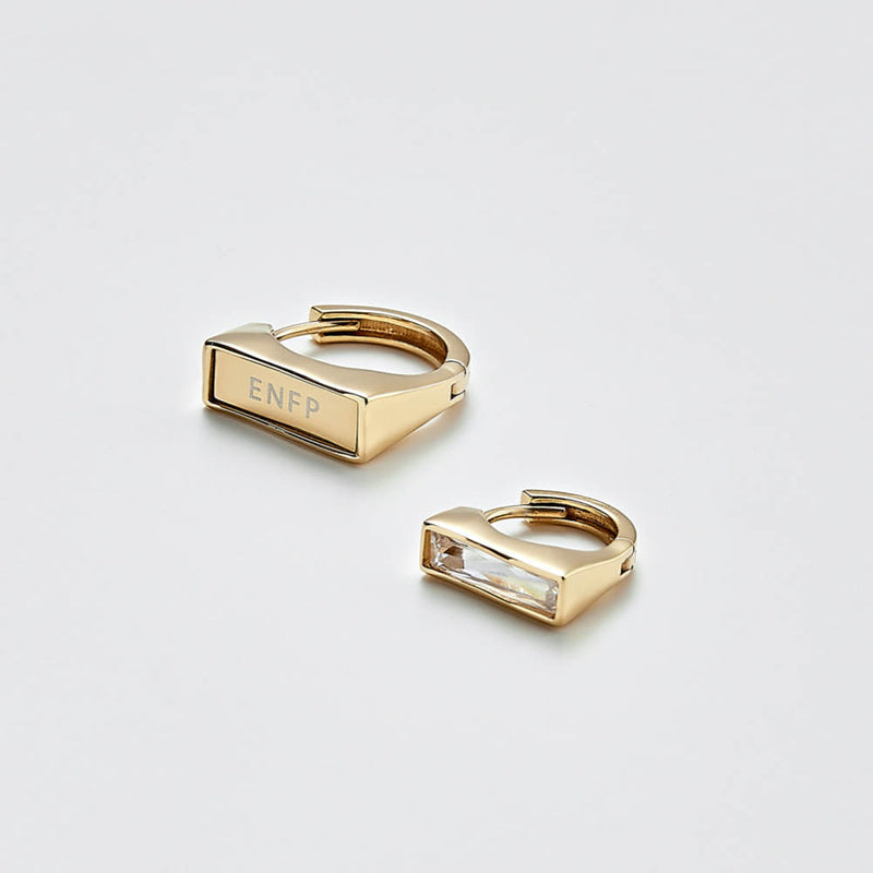 Brilliant クラムプルド シグネット ワンタッチ ピアス / BRILLIANT CRUMPLED SIGNET ONETOUCH EARRINGS