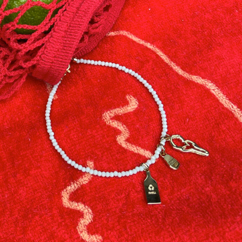 Like A Flower ローズ スタンプ ビーズ アンクレット / Like A Flower Rose Stamp Beads Anklet