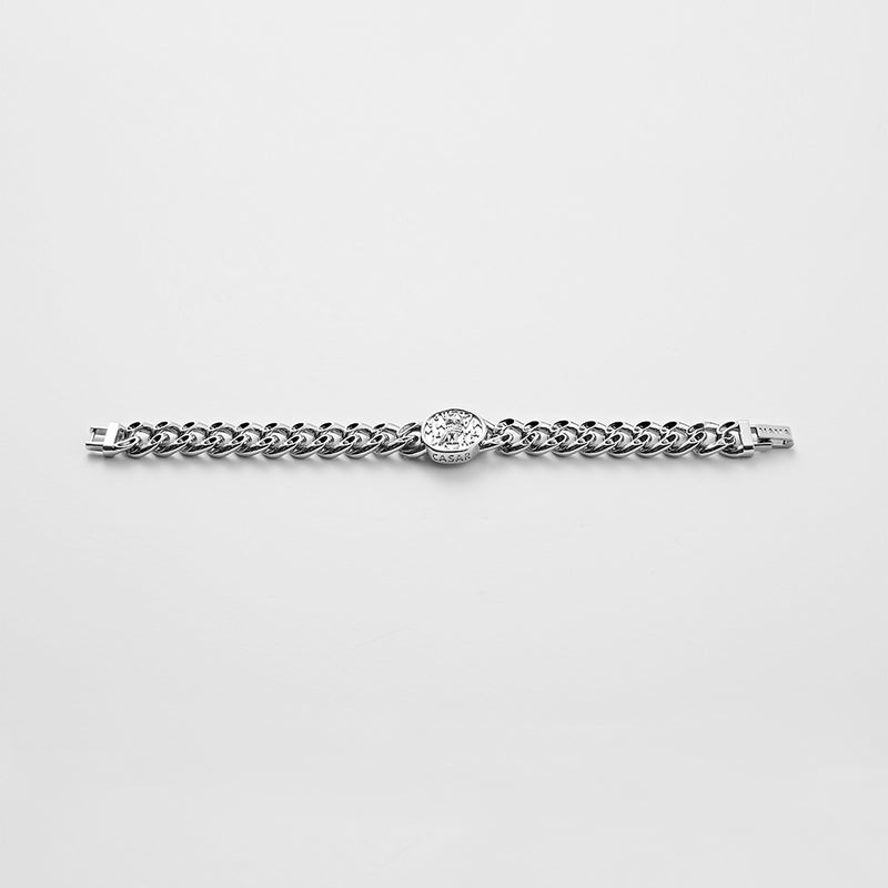 RE-CO'DE No.5 ホローコインブレスレット:ホワイト / RE-CO'DE NO.5 HOLLOW COIN BRACELET - WHITE