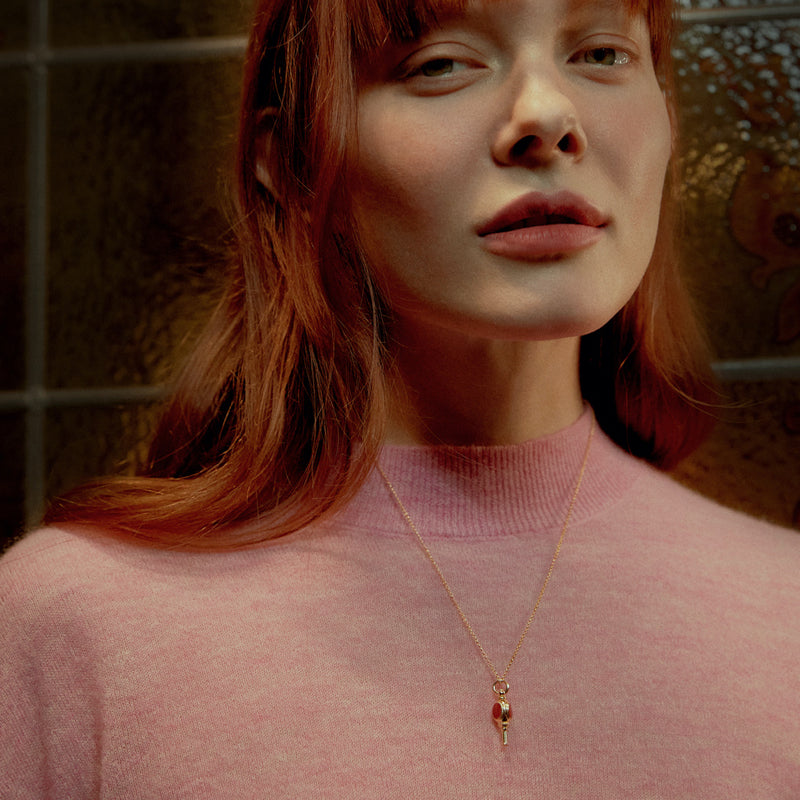 MASTER スピン ゴールデン キー ローズ ブラウン ネックレス / MASTER Spin Golden Key Rose Brown Necklace