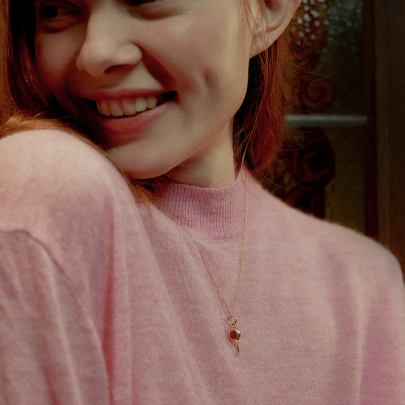 MASTER スピン ゴールデン キー ローズ ブラウン ネックレス / MASTER Spin Golden Key Rose Brown Necklace