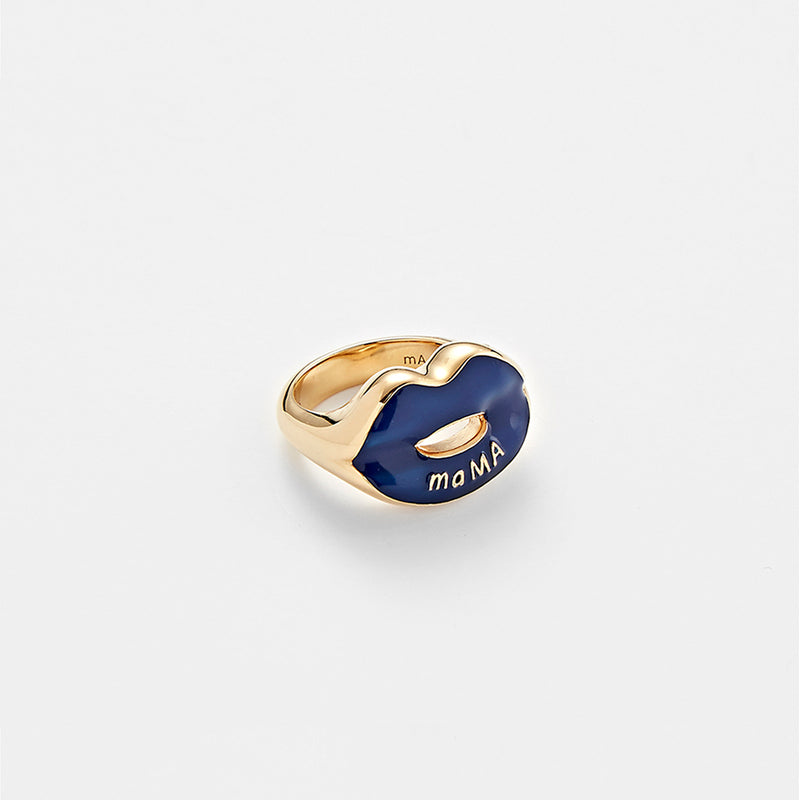 FAVO-LIT ハート クイーン ブルー リップ シルバー リング / FAVO-LIT HEART QUEEN BLUE LIP SILVER RING
