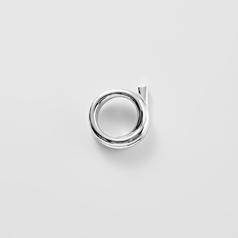 Shape6 スプリット ボールド シルバー リング:ホワイト / SHAPE6 SPLIT BOLD SILVER RING - WHITE