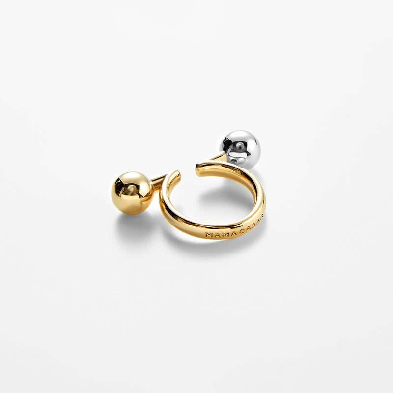 Shape6 コンビ ボール ラージ シルバー イヤーカフ / SHAPE6 COMBI BALL LARGE SILVER EARCUFF